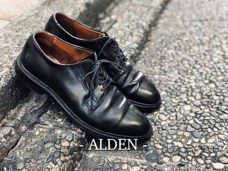 gon様Alden43150Y★サイズ7D★コードバン★ブラック★プレーントゥ gon様Alden43150Y☆サイズ7D☆コードバン☆ブラック☆プレーン