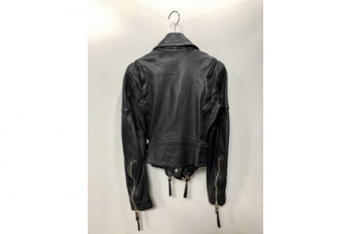 ライダースジャケットのアンゴラ混コート