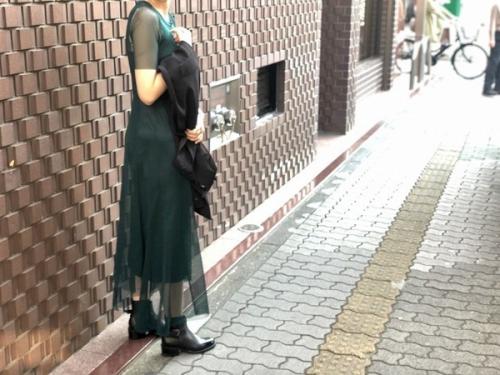 アンスリードのメッシュレイヤードワンピース