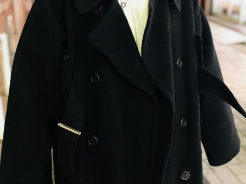 メルトンウール切替デザインコートのユニセックス