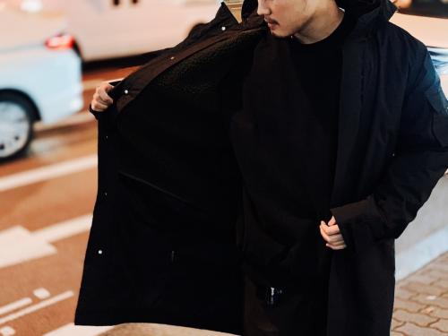 ボアライナーモッズコートのメンズ