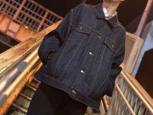 RIB DENIM JACKETのメンズ