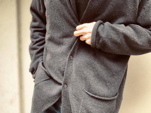 ブリティッシュウールニットジャケットのメンズ