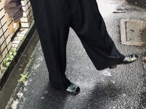 サルエルサスペンダー付きパンツ