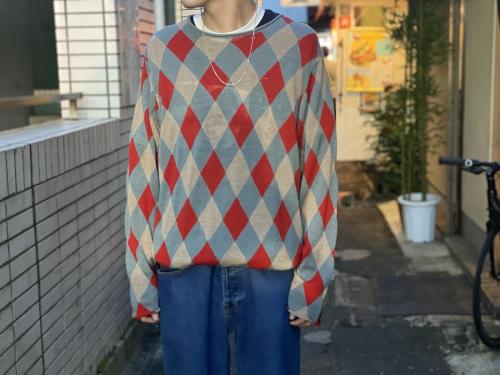 総柄JQカールニットアーガイルのトレファクスタイル仙川店
