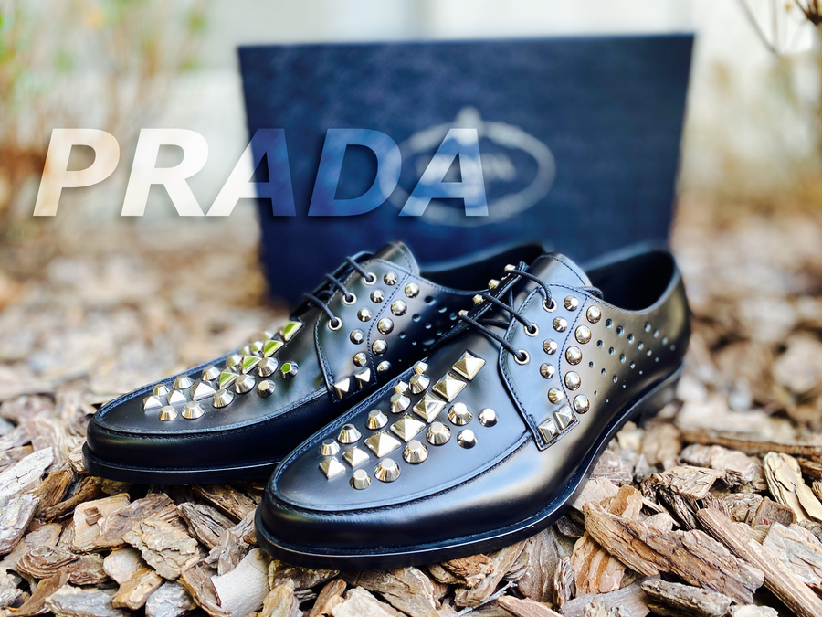 買取強化ブランド【PRADA/プラダ】よりスタッズレースアップシューズを ...