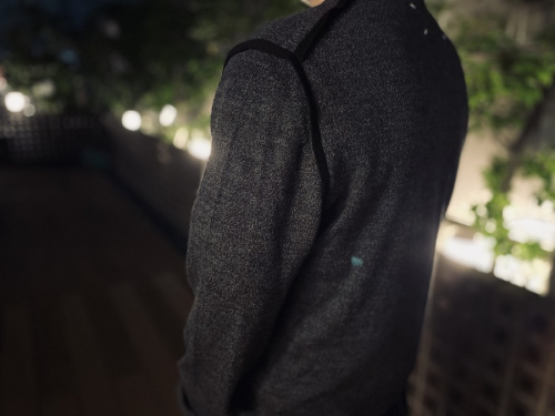 パイピングクルーニットのメンズ