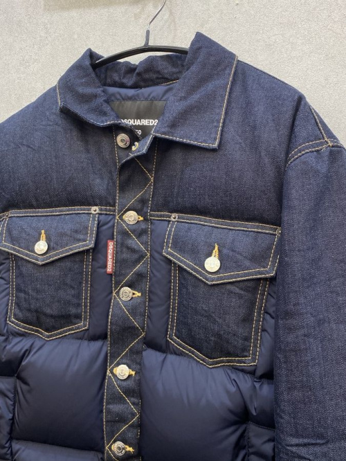 デニム切り替えダウンジャケットのメンズ