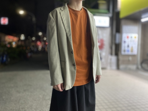 メゾンマルタンマルジェラ10のコーティングストライプジャケット