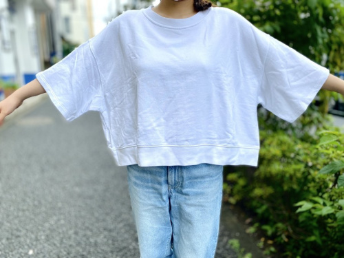 ショート丈スウェットのレディース