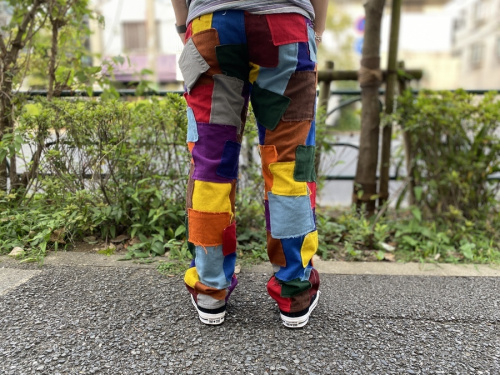 コム デ ギャルソン オム プリュスのウールパッチワークパンツ