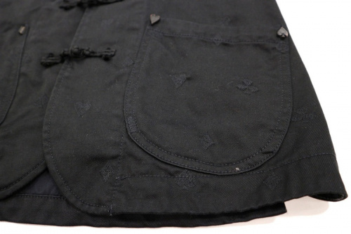 チャイナジャケットのトランプ総柄刺繍