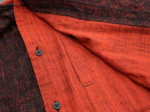 レイヤードノーカラーシャツの与野