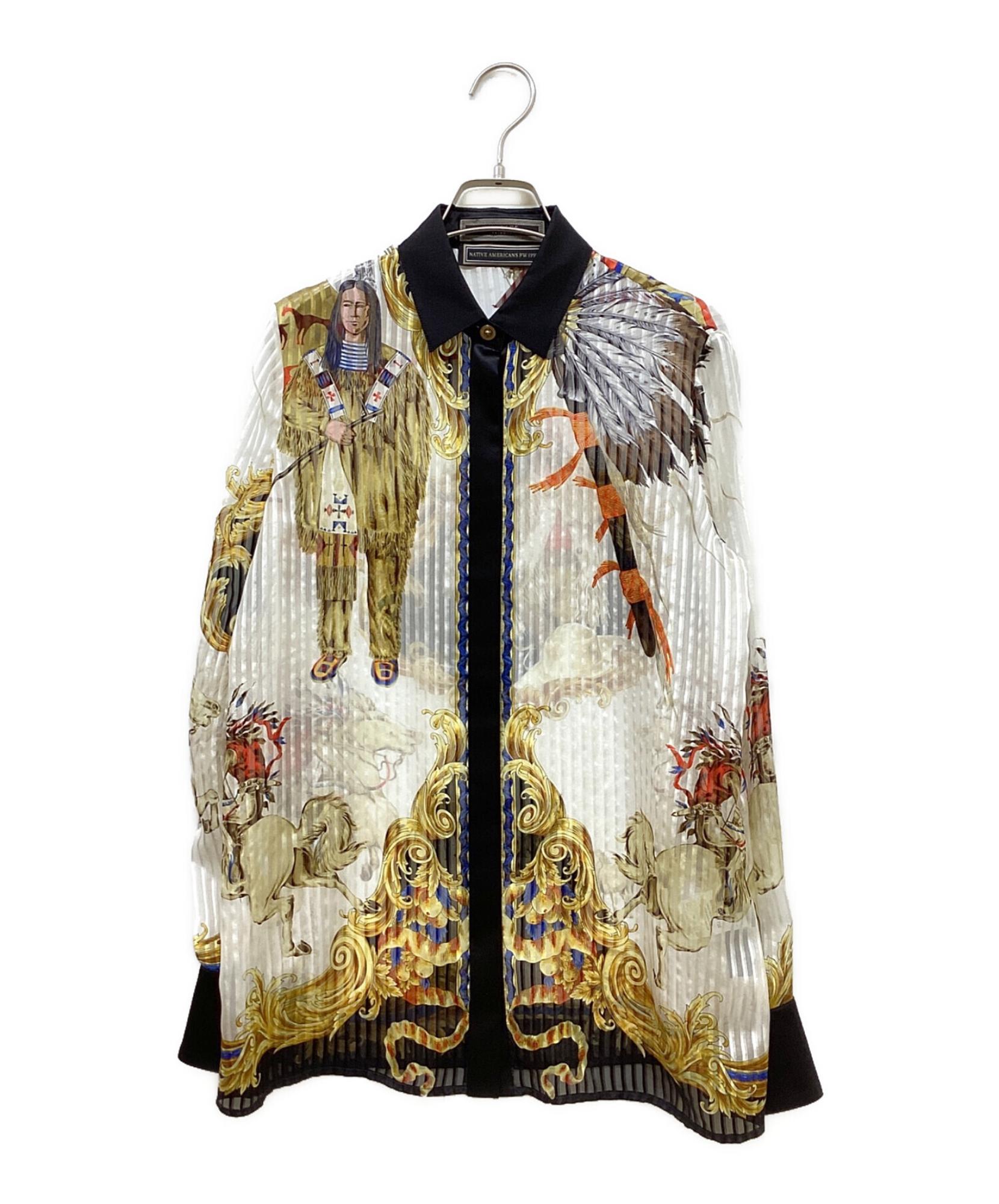 573248 【VERSACE / ヴェルサーチェ】インディアン総柄シルクブラウス | 唯一無二の存在感を放つイタリアンラグジュアリーの極致[2026.03 ...