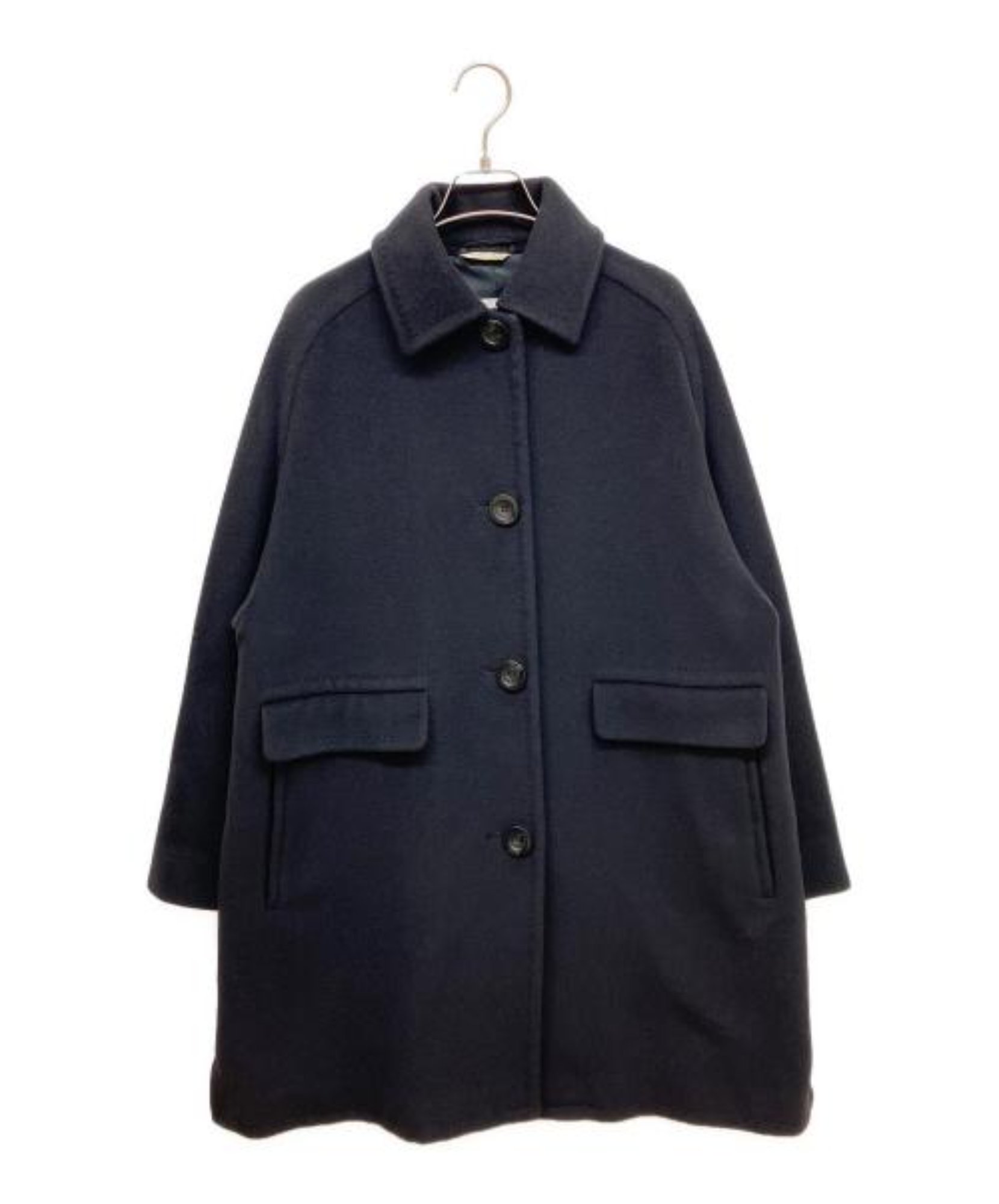 白タグ　マックスマーラ　ウールコート　カシミヤ　ロゴマーク　ブラック　42 MaxMara / マックスマーラ】ウールカシミヤブレンドコート