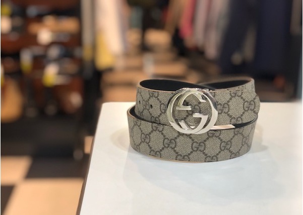 GUCCI ベルト キャンバス レザー GG