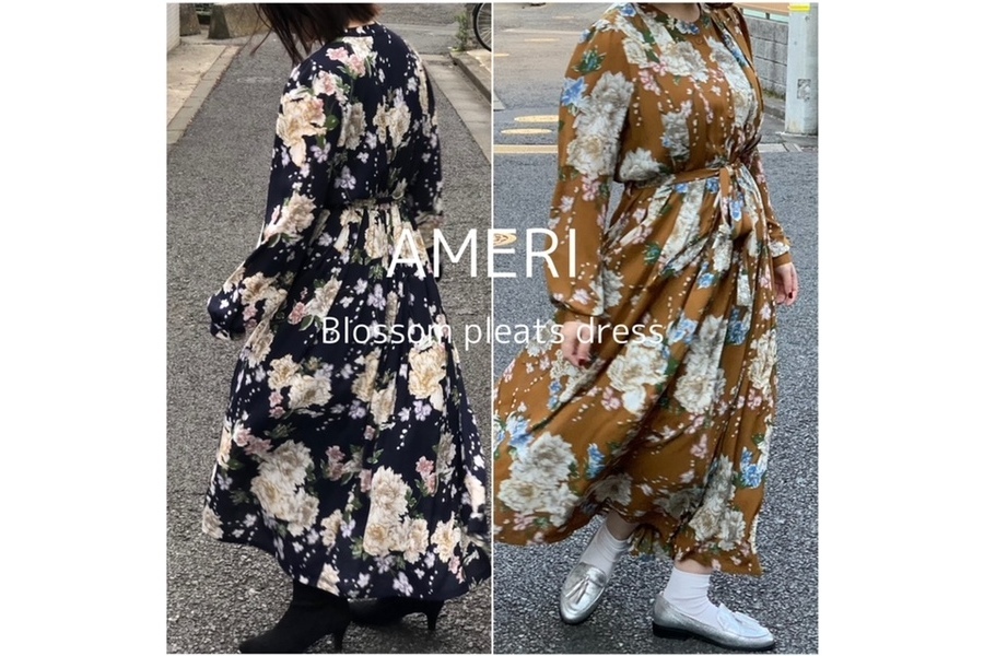 AMERI＊BLOSSOM PLEATS DRESS
