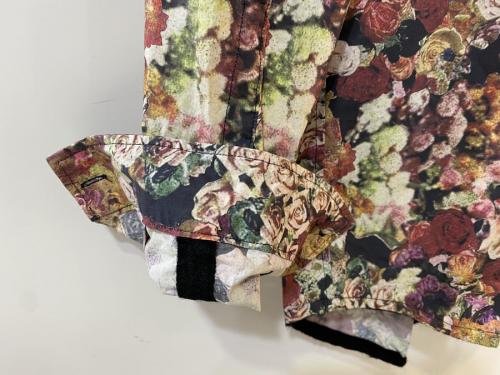 裏縮花柄シャツのボルドー / SIZE3