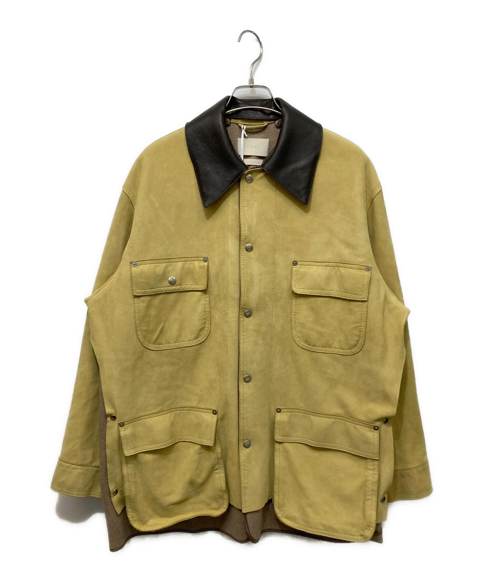 YOKE レザー切替カットオフ　カバーオール size3 YOKE - 【残りわずか】Cut-Off Leather Car Coat(BLACK) | ACRMTSM