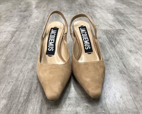 珍品　JACQUEMUS ジャックムス　デザインヒール　パンプス　スウェード 珍品JACQUEMUS ジャックムスデザインヒールパンプススウェード