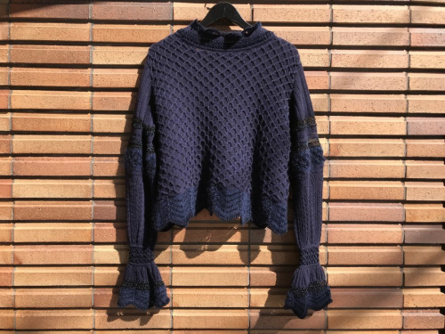 マメ クロゴウチのレースニットカーディガン
