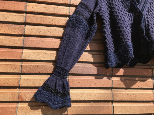 レースニットカーディガンのレディース