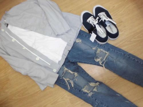 メンズのクラッシュデニム