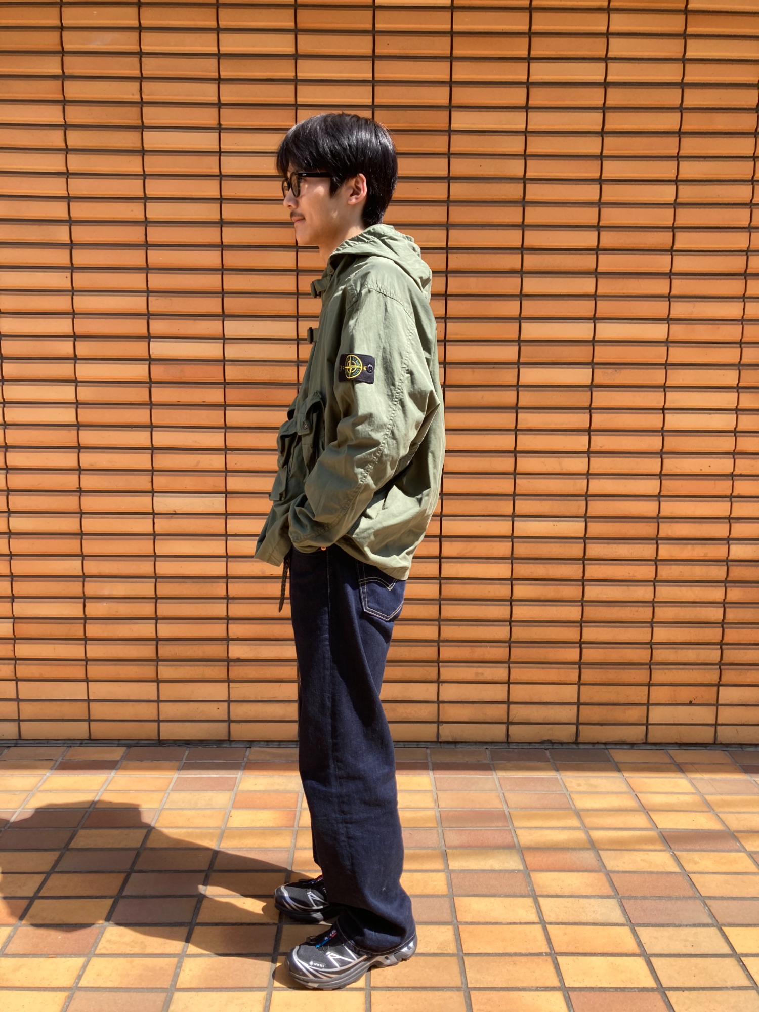 ストライプ柄ラウンドネックトレッチコットンブレンドジャンパー STONE ISLAND/ストーンアイランド 】STRETCH COTTON GABARDINE