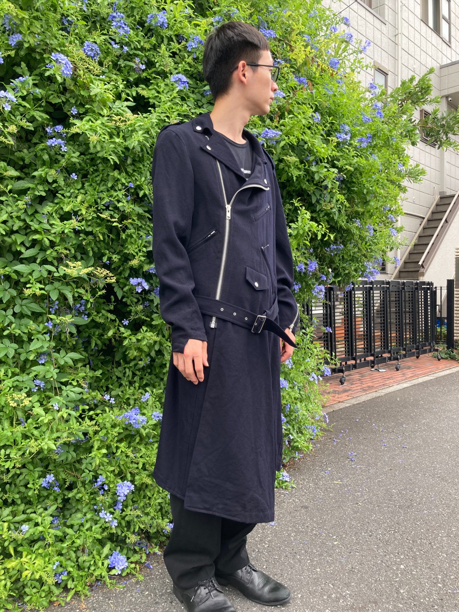 コムデギャルソンオムプリュス　AD2015　捻れ　ロング　ライダース　コート COMME des GARCONS HOMME PLUS/コムデギャルソンオムプリュス