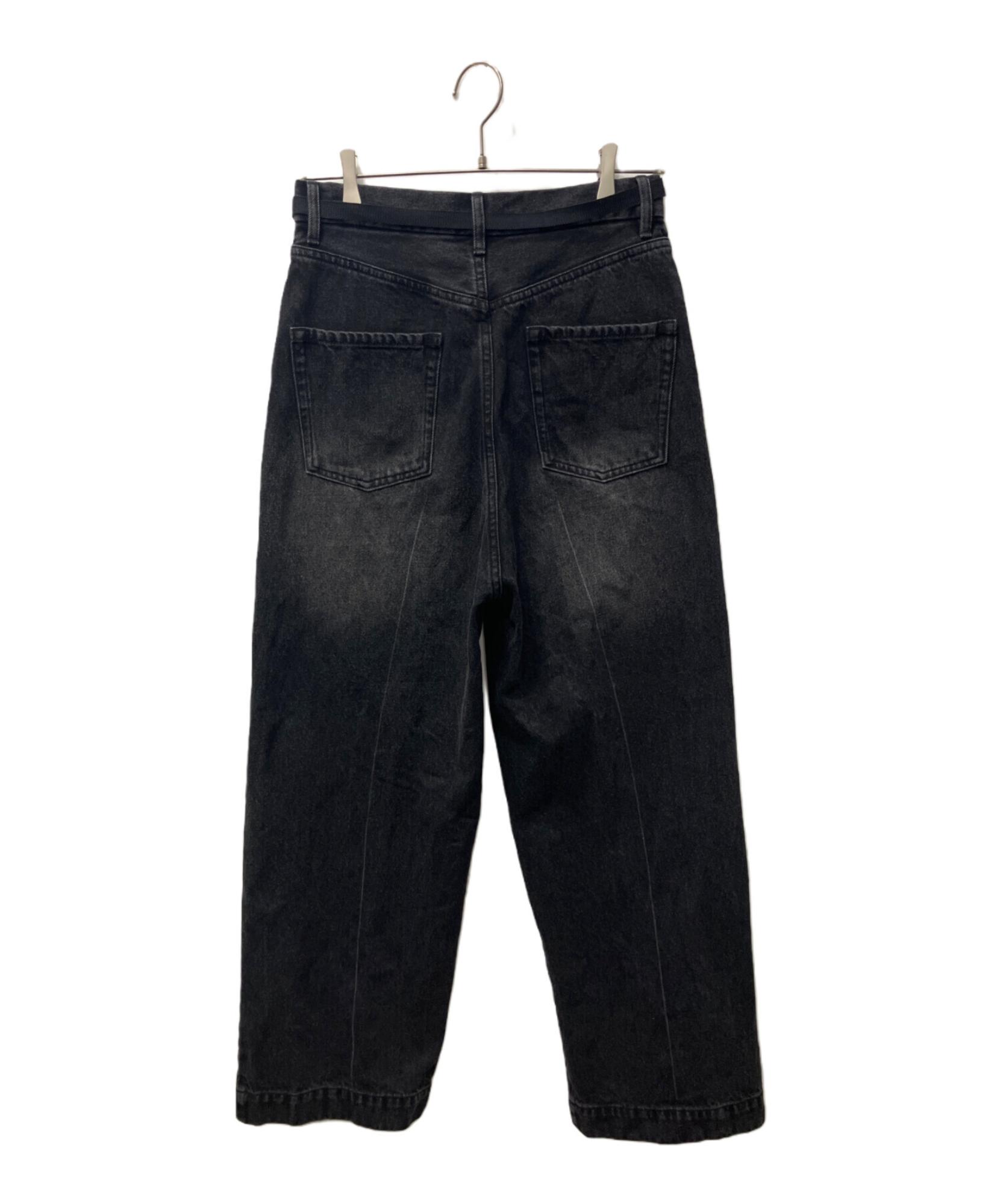 Whim Gazette / ウィムガゼット】センタープレスブラックデニムパンツ Whim Gazette / ウィムガゼット】センタープレスブラックデニムパンツ