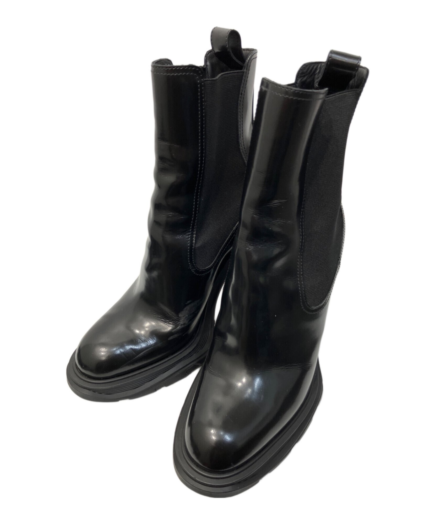 ALEXANDER McQUEEN/アレキサンダーマックイーン】ブラックレザーヒール