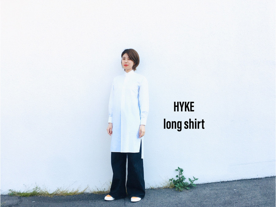 HYKE BAND COLLAR LONG SHIRT バンドカラーロングシャツ