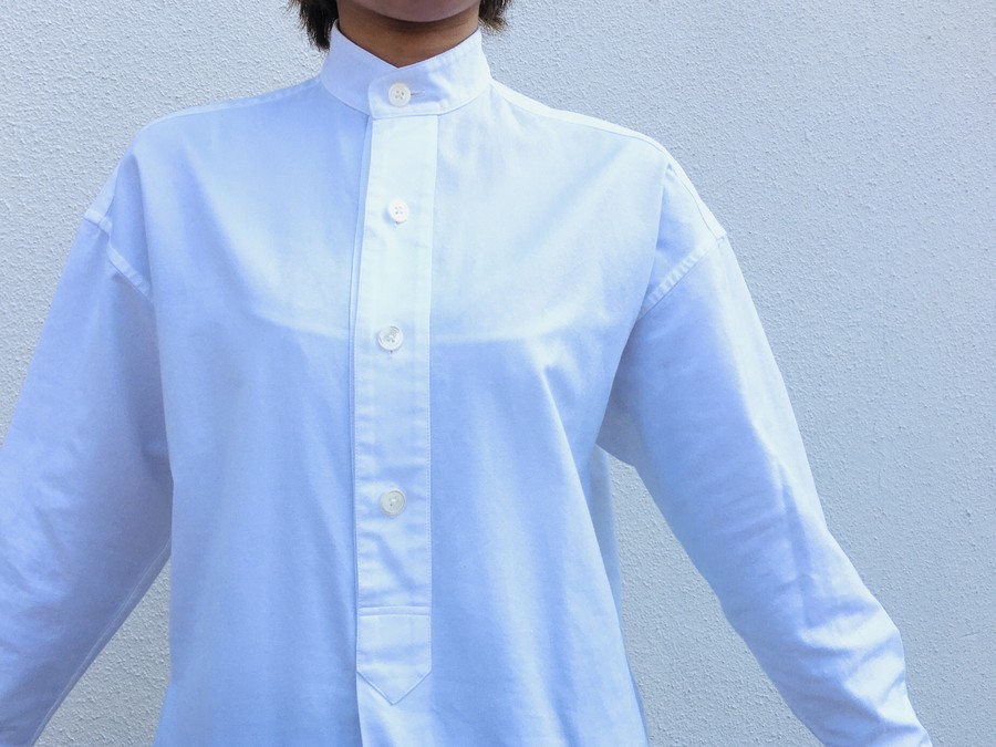 HYKE BAND COLLAR LONG SHIRT バンドカラーロングシャツ