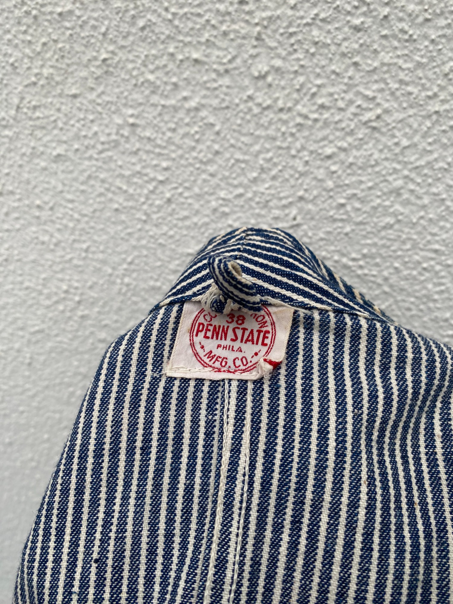 スーパーヴィンテージ30Sヒッコリーストライプカバーオールpenn state スーパーヴィンテージ30Sヒッコリーストライプカバーオールpenn state