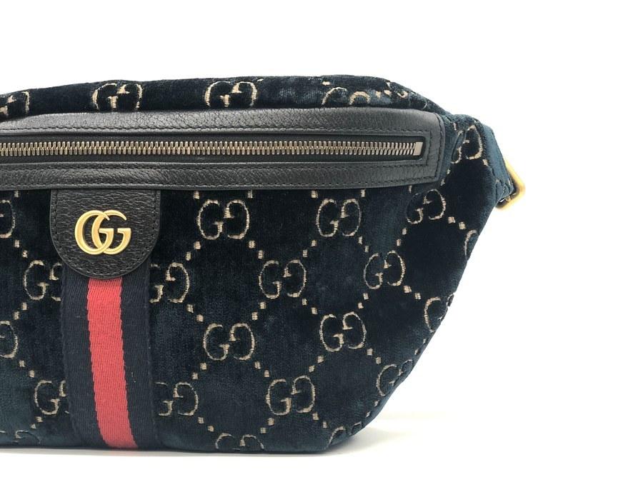 Gucci - 美品 グッチ GG ベルベット ラウンド 斜めがけ ショルダー