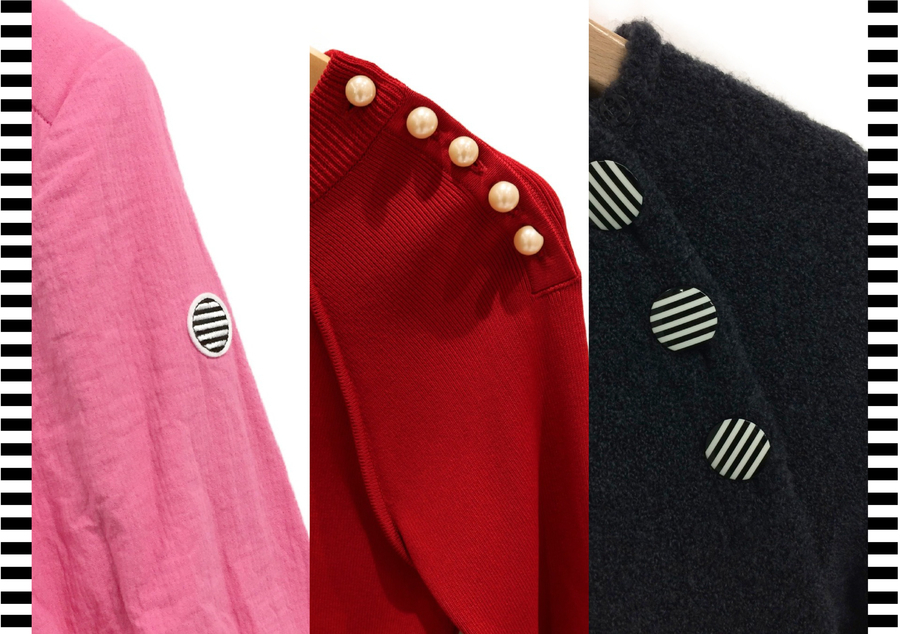 【レア】新品タグ付き　パールトップス　ボーダーズアットバルコニー　赤　レッド 高評価！】”BORDERS at BALCONY(ボーダーズアットバルコニー)”[2021.06