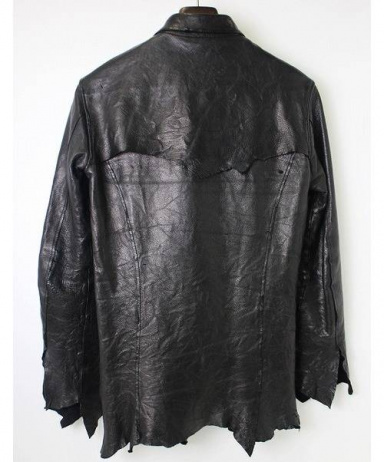 ブラック系,S○日本正規品○バックボーン レザーシャツジャケット 