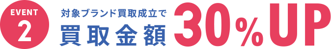 買取金額30%UP