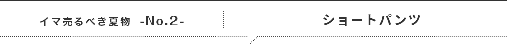 イマ売るべき夏物No.2 ショートパンツ